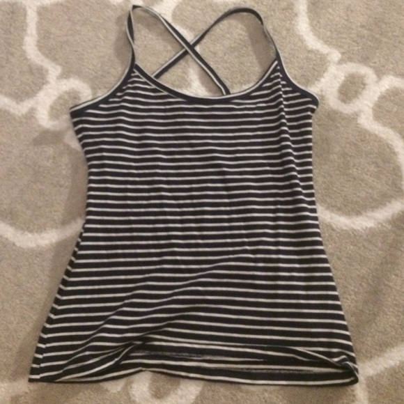 navy blue and white tank top