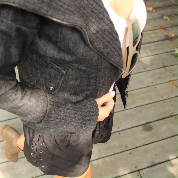 Black Lace Up Shorts - Picture 3 of 4