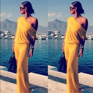 NWOT Long, yellow maxi swim suit cover up