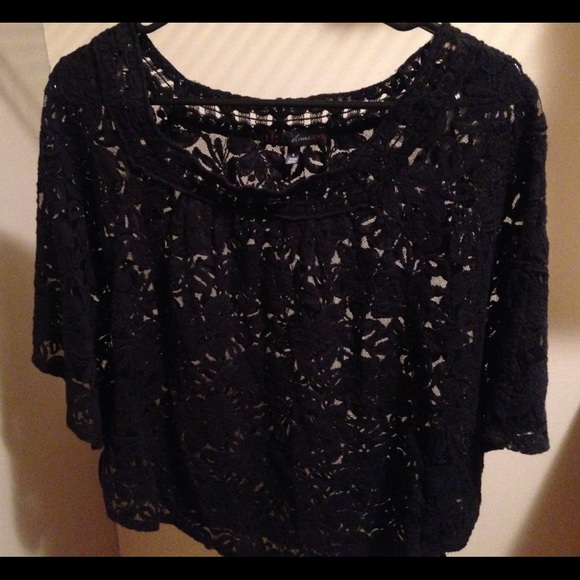 Lace poncho like blouse