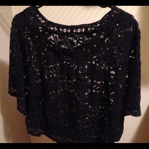 Lace poncho like blouse