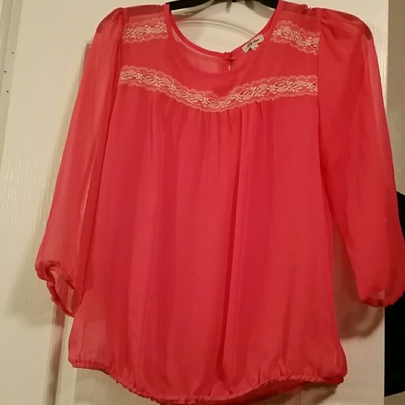 Orange sheer blouse
