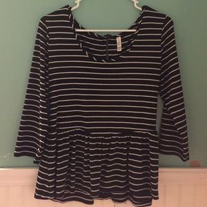 striped peplum top