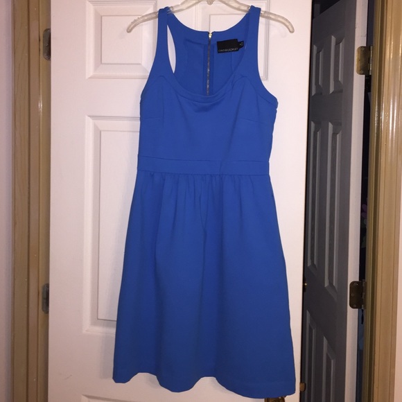 Cynthia Rowley blue zip back dress with pockets