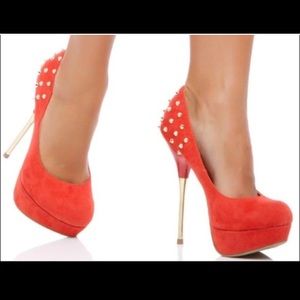 Orange high heels