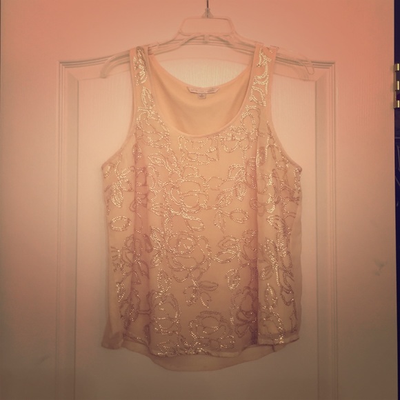Lauren Conrad Floral Beading Top