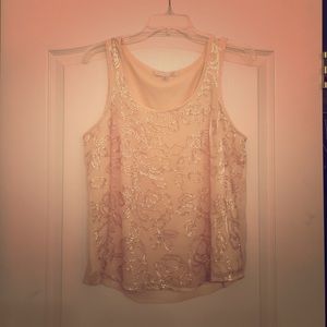 Lauren Conrad Floral Beading Top