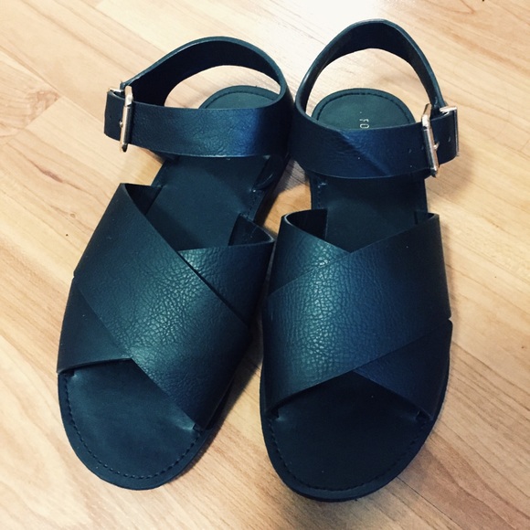 Forever 21 cross sandals with ankle strap