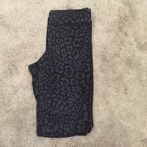 Cheetah black and charcoal printed workout pants