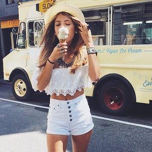 LF Carmar White Shorts