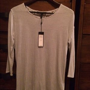 BCBG Maxazria White/Navy Small 3/4 Sleeve