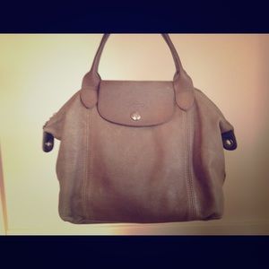 Longchamp Leather 'Le Pliage Cuir' Handbag