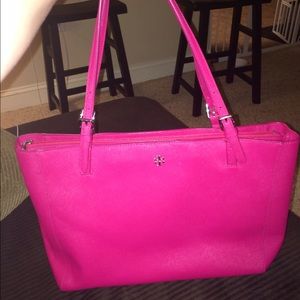 Tory burch large York tote in hot pink