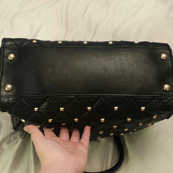 Michael Kors Black Hamilton Quilted Studded Tote - Picture 2 of 4