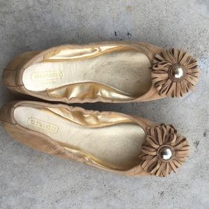 Coach ballerina flats (Gold)