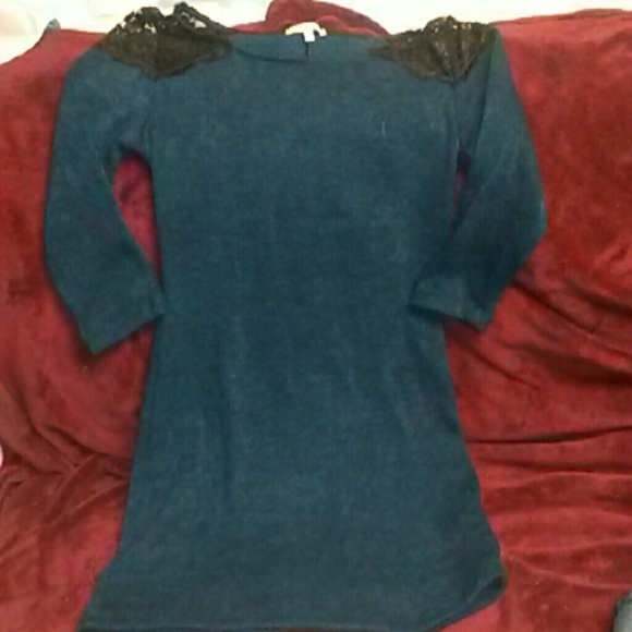 Lace Shoulder sweater dress