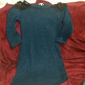 Lace Shoulder sweater dress