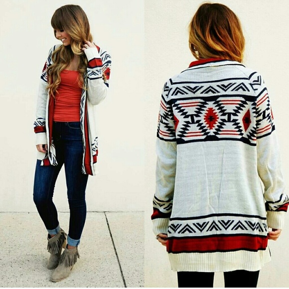 Sweaters - Fall aztec cardigan - L