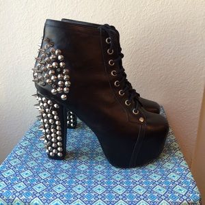 Black and silver studded heels