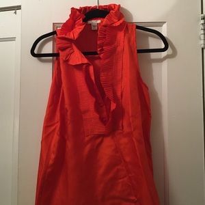 J. Crew 100% Silk Ruffle Sleeveless Too