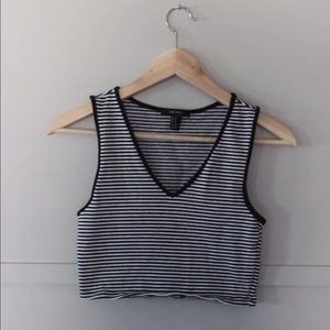 Striped V-Neck Crop Top