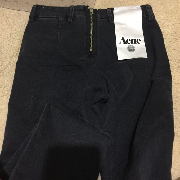 Acne Studios Skin Rocca Denim Zipper Black Jeans - Picture 4 of 4