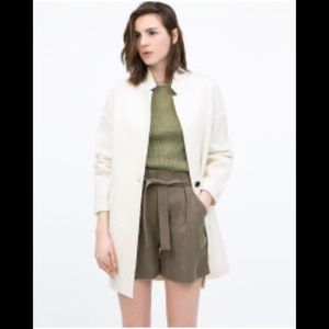 Zara White Wool Coat