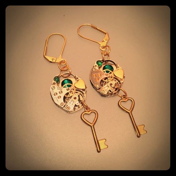 Steampunk Watch Gear Earrings