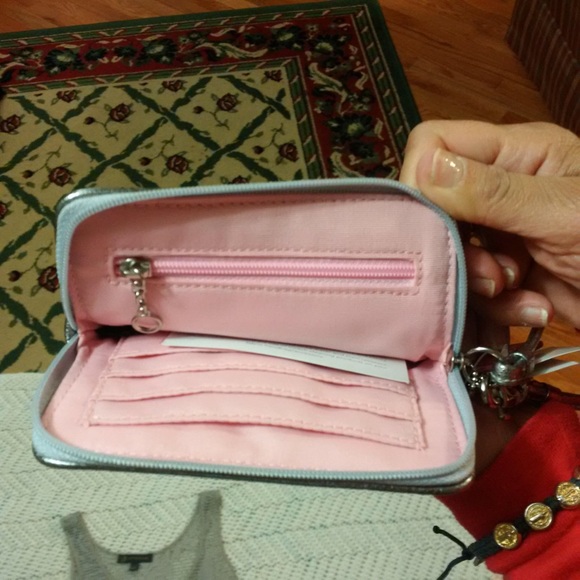 Coach  grey multi color wristlet