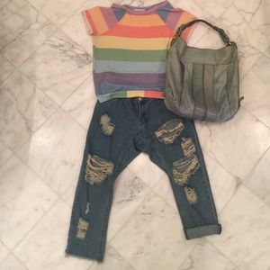 🚫🚫SOLD🚫🚫Wildfox 70s 🌈rainbow🌈 Camden Top ✨