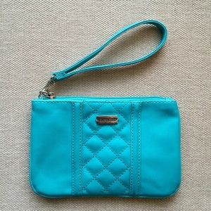 Express turquoise blue quilted clutch