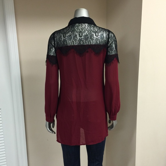 Tobi Maroon & Black Lace Top - Picture 3 of 3