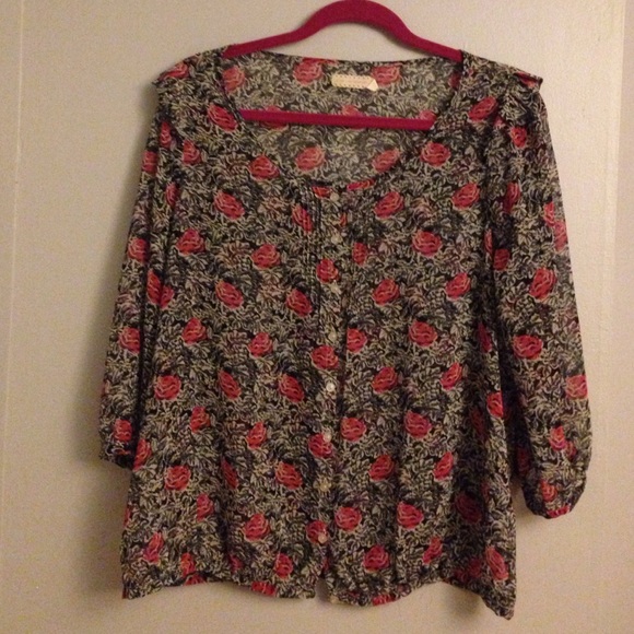 Printed rose blouse