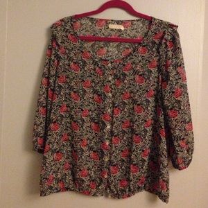 Printed rose blouse