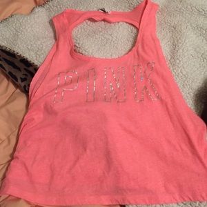 pink tank open heart shaped back