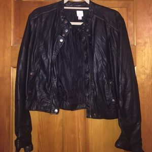 Black faux leather jacket