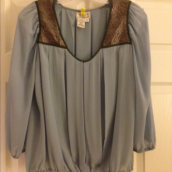 M.S.S.P Blue and Pewter blouse