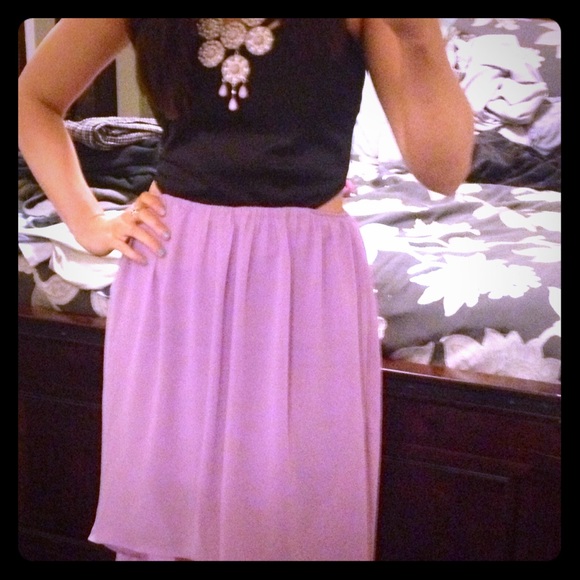 Party dress lavender and black strappy dress