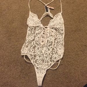 Victoria's Secret white lace lingerie