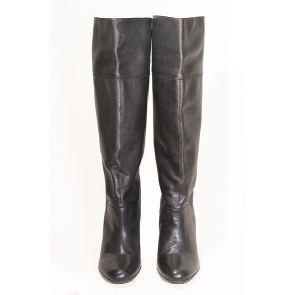 Knee-High Black Leather Boots