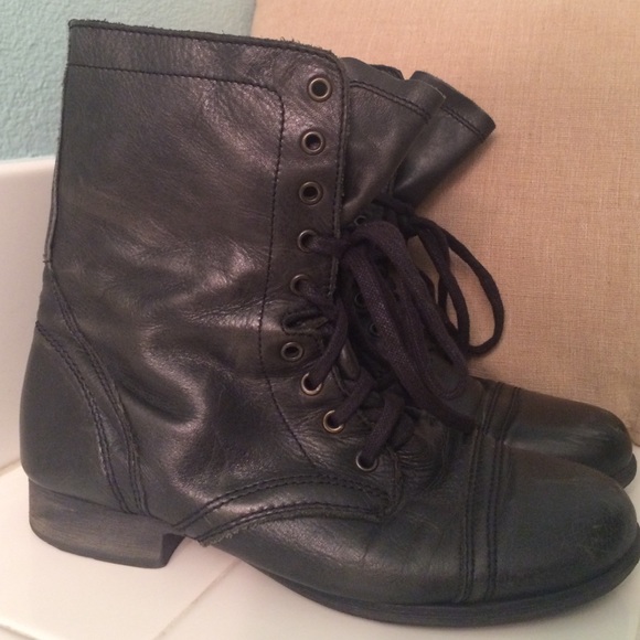 Black combat boots