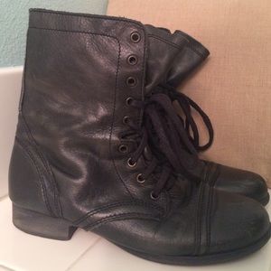 Black combat boots
