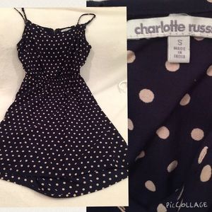 Navy Blue Polka Dot Dress