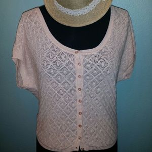 ☆☆Forever 21 pink knitted button front top