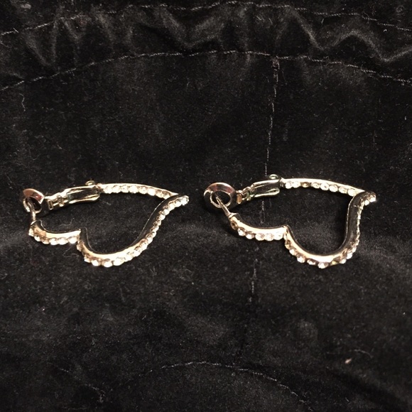 Rhinestone heart earrings