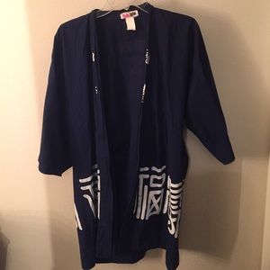 Vintage Navy Asian Bath Robe