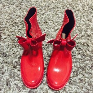 Red Valentino Bow Rainboots