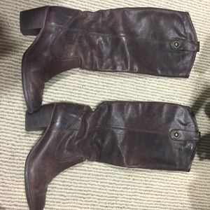 Frye "Jackie Button" Knee High Leather Boots