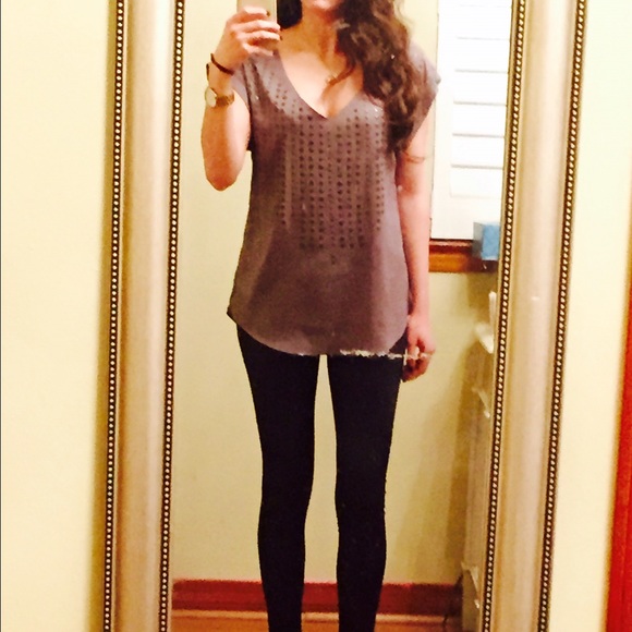 Urban outfitters gray studded blouse - Picture 2 of 4