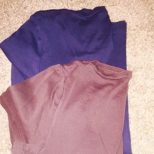 J Crew - TWO : Crew Neck Fitted Tees, Brown & Navy